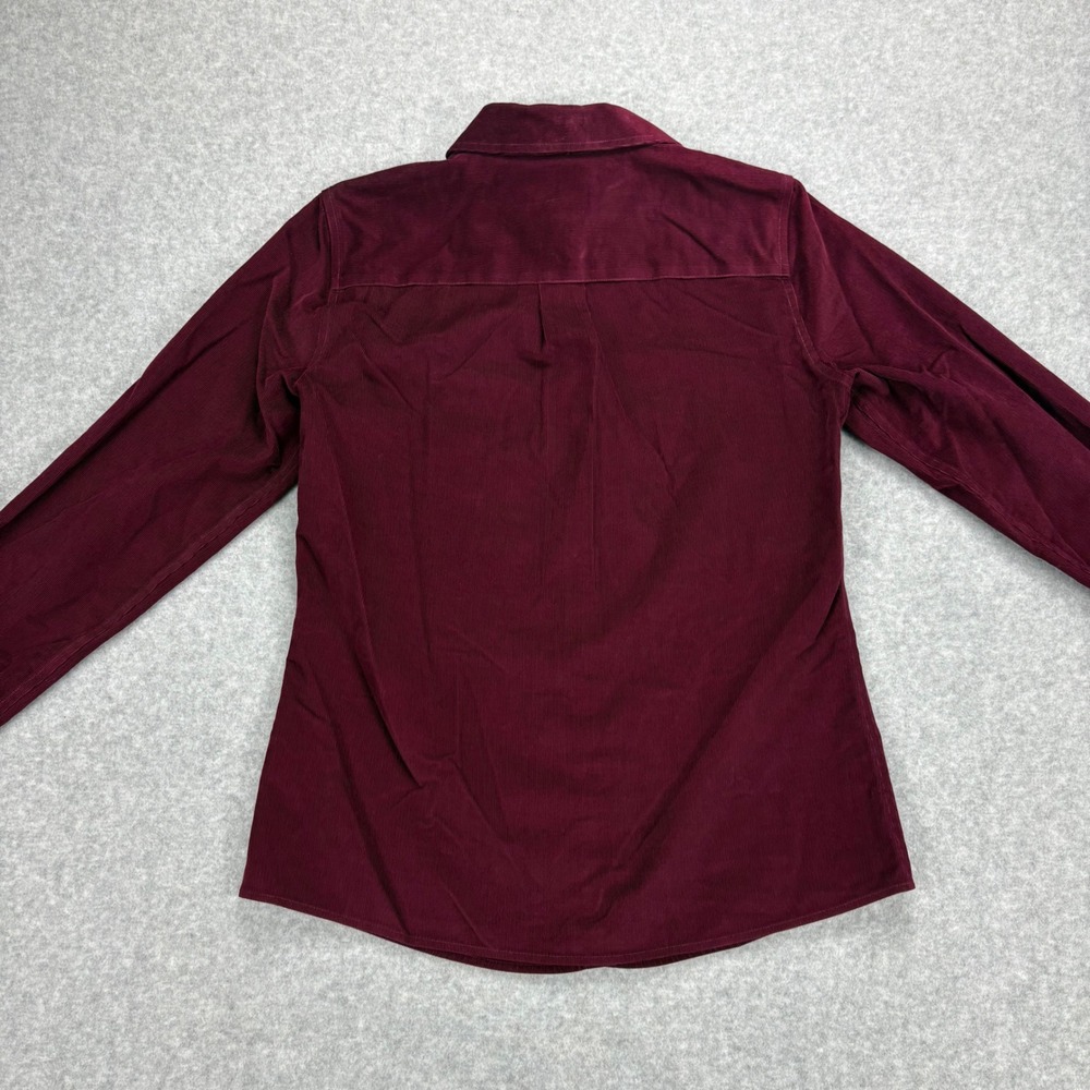 Orvis Button Down Shirt Womens 4 Burgundy Corduroy Long Sleeve Classic Outdoor - Picture 2 of 6